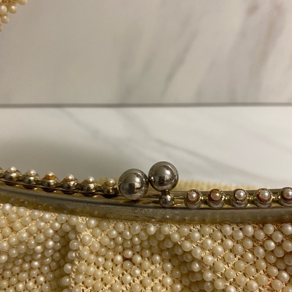 Vintage Corde Bead pearl evening handbag - Picture 2 of 3